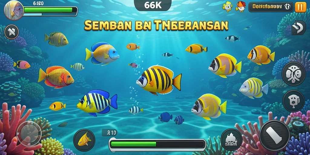 Tampilan gameplay Tembak Ikan 66K yang seru dan mengasyikkan.