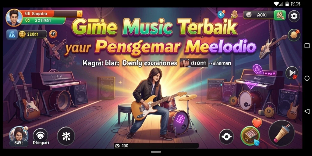 Screenshot gameplay 8II menampilkan pengalaman musik yang mengasyikkan.