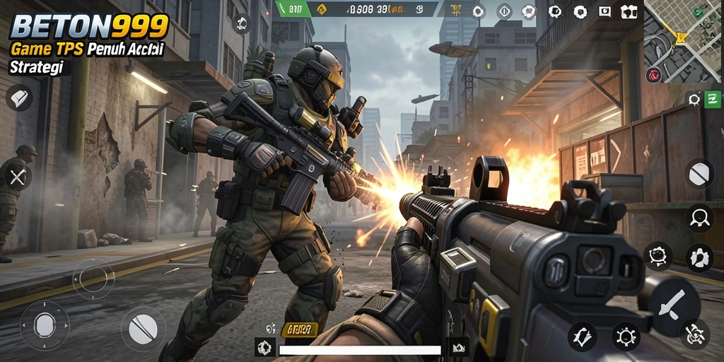 Tampilan seru gameplay TPS di BETON999 dengan aksi menegangkan.