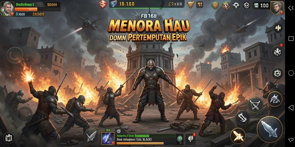 Tangkapan layar FB168 menampilkan aksi mendebarkan dalam pertempuran Tower Defense.