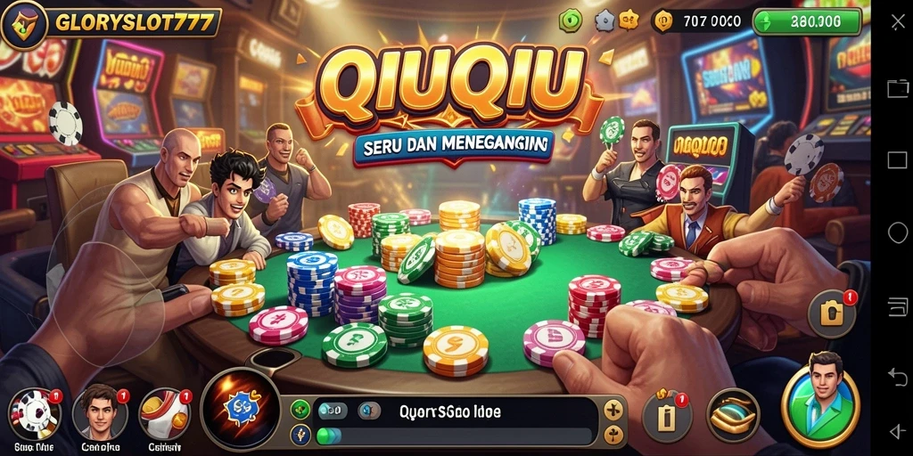 Tampilan gameplay seru dari GLORYSLOT777, nikmati QiuQiu dengan teman.