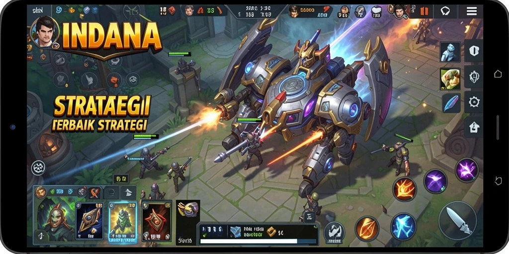 Tampilan gameplay INDAAA yang mendebarkan dan strategis.