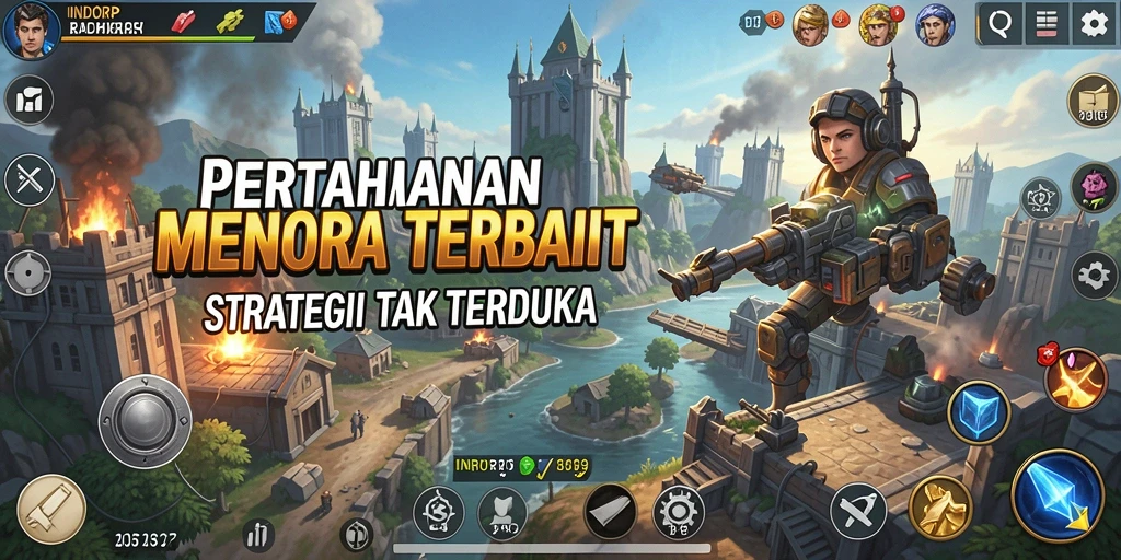 Tangkapan layar INDORP menampilkan aksi menakjubkan dalam Tower Defense.