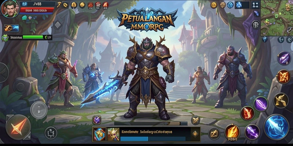 Tampilan gameplay JV88 yang memukau dan aksi seru dalam MMORPG.