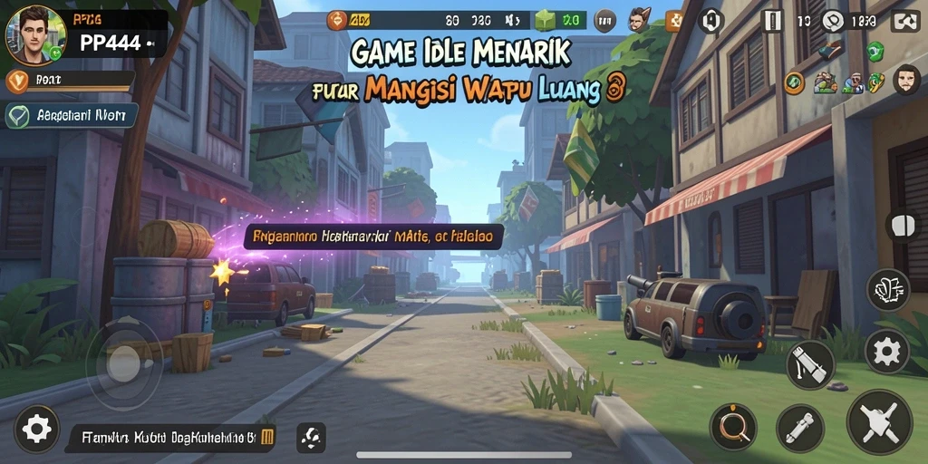 Tampilan gameplay utama PP444 yang menampilkan aksi Idle yang menawan.