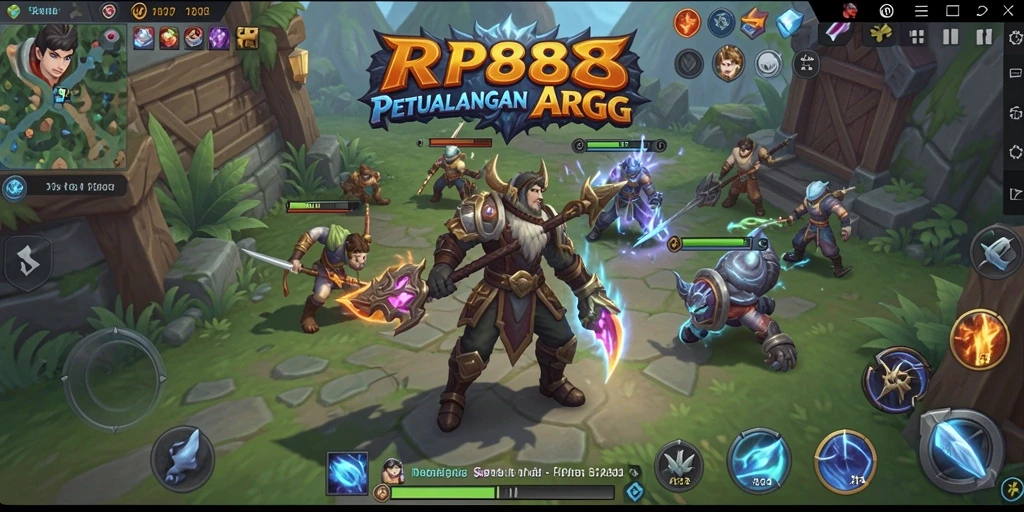 Tampilan gameplay menegangkan dalam RP888 dengan pertarungan dinamis.