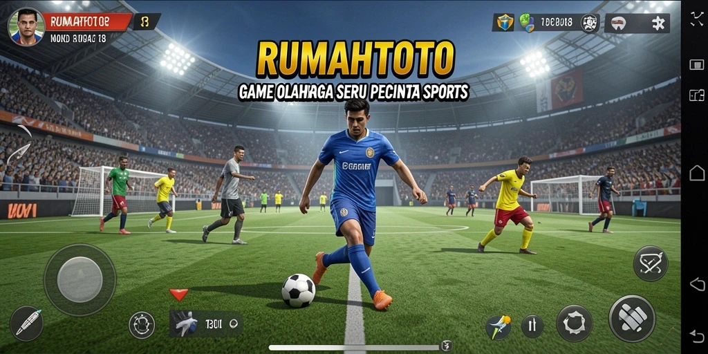 Screenshot RUMAHTOTO menampilkan aksi seru dalam permainan olahraga.