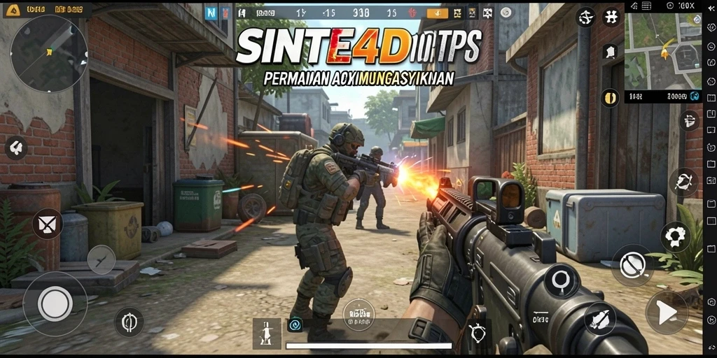 Tampilan gameplay SINTE4D yang menegangkan dan penuh aksi.