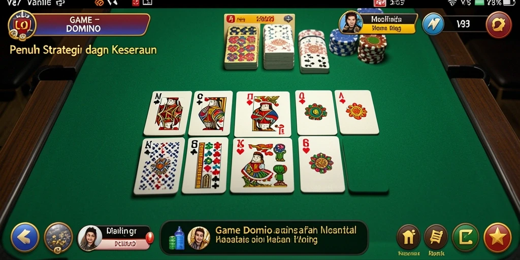 Tampilan gameplay V87 yang menarik dan seru saat bermain Domino.